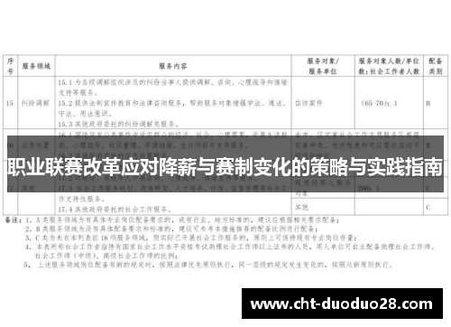 职业联赛改革应对降薪与赛制变化的策略与实践指南